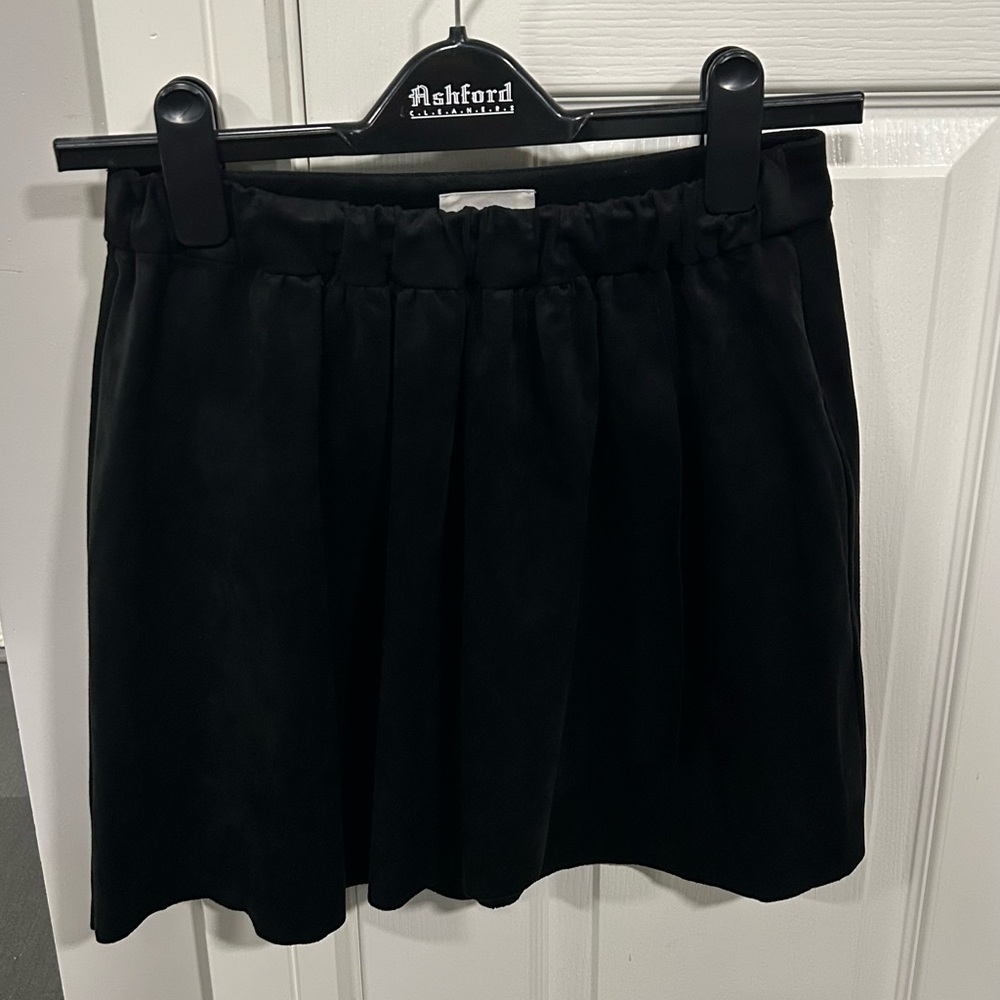 Wilfred Free Nescher Faux Suede Black Mini Skirt